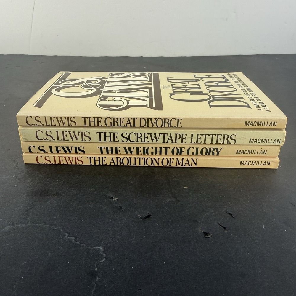 Vintage C.S. Lewis Macmillan Paperback Book Lot of 4 Screwtape Weight Glory